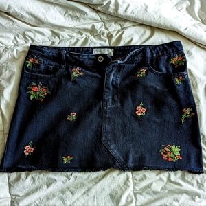 Angel Kiss Black Denim Mini Skirt